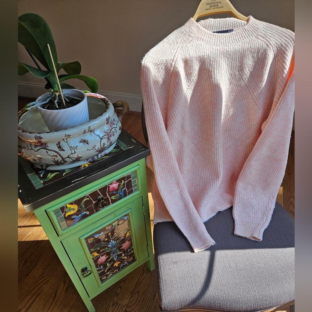 NWOT M&S Cozy Cotton-Rich Pink Sweater